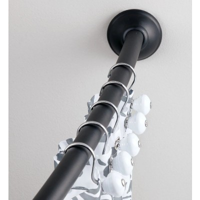 LunaLulinlk Curved Shower Curtain Rod, 41 - 72", Matte Black