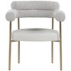 Meridian Furniture,Blake Cognac Vegan Leather /  Boucle Fabric Dining Chair, Set of 2 - 3 of 4