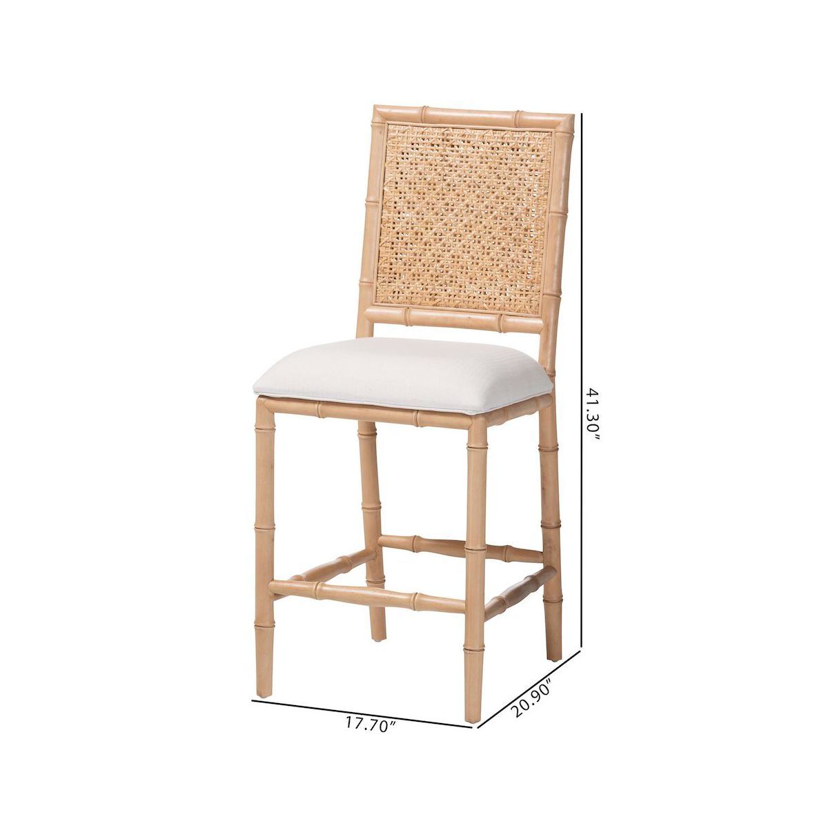 bali & pari,Sandy Wood & Rattan Counter Stool - thumbnail 6