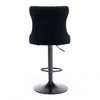 SKRAN Swivel Velvet Barstools Set of 2, Adjustable Seat Height Tufted Back Hand-Hammered Rivets Black Metal Leg For Home Pub & Kitchen Island - 3 of 4