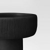 Pedestal Ceramic Bowl Black - Threshold™: Curved Tabletop Centerpiece, 6.5" Height, 9" Width - 3 of 3