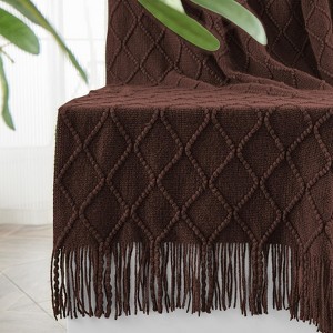 Inhand Knitted Gift Throw Blanket for Couch and Bed, 50"x60" Romatic Lightweight Decorative with Tassel, Farmhouse Warm Woven for Women - 1 of 4