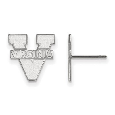 Black Bow Jewelry 14k White Gold Virginia Wahoos NCAA Post Earrings