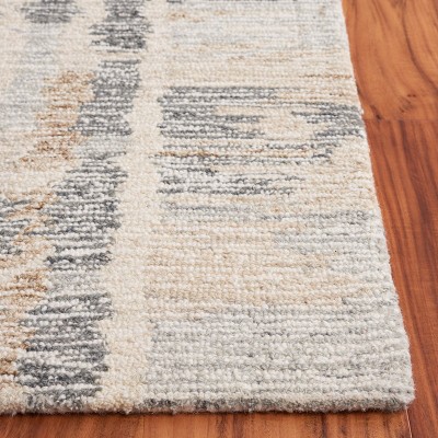 Ivory and Gray Tufted Wool 3' x 5' Area Rug