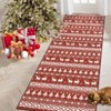 Christmas Area Rug Washable Festive Carpet Snowflakes Holiday Decor Non Slip Low Pile Living Room Bedroom Rug - 3 of 4