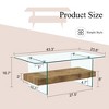 NicBex 43.3 Inch Rectangle Clear Glass Coffee Table with Pattern Storage Shelf for Living Room,Dining Room,Bedroom - 3 of 4