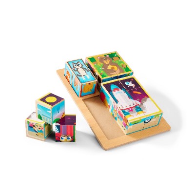 Wooden block store puzzle toy