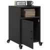vidaXL Black Steel Bedside Cabinet/Storage Side Table - Modern, Durable, with Wheels - for Bedroom, Office, Living Room - 14.2" x 15.4” x 23.2" - 4 of 4