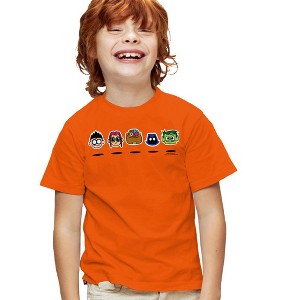 Teen Titans Go Floating Heads Kids T Shirt For Youth, Orange - 1 of 4