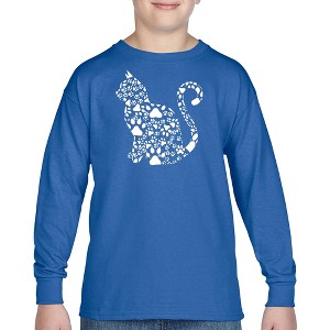 LA Pop Art Cat Claws - Boy's Word Art Long Sleeve T-Shirt - 1 of 4