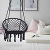 PAGED Outdoor Swing Cotton Rope Porch Swing with Thick Cotton Ropes and Firm Woven-net for Outdoor, Garden - 3 of 4