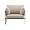 Modern Outdoor Lounge Chair, 36" Iron Lounge Chair with Rope Weave Design, Chairs with Iron Legs and PE Cushions-Coolbibila - 4 of 4