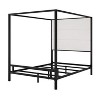 Merax Elegant Modern Canopy Bed with Tall Velvet Upholstered Headboard - 2 of 4