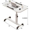 Height-Adjustable Rolling Laptop Desk with Wheels - 60x40cm Mobile Standing Desk, 69-90cm Adjustable Table - 3 of 4