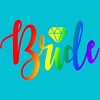 Adult Design By Humans Bride Pride Rainbow Wedding By Anhanva T-Shirt - 2 of 2