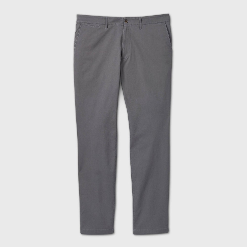 Men's Big & Tall Athletic Fit Chino Pants - Goodfellow & Co™ Thundering Gray 46x30