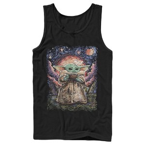Men's Star Wars The Mandalorian The Child Starry Night Tank Top - 1 of 4