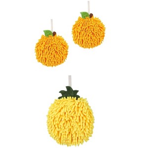 REGALWOVEN 3 Pack Soft Absorbent Fuzzy Chenille Decorative Hand Towels 6" x 6" - 1 of 4