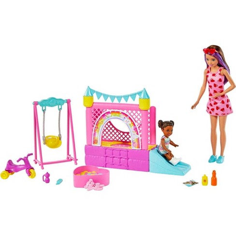 Barbie Chelsea Playground Play Set Two Dolls Swings Slide Girls Kids Toy Gift 