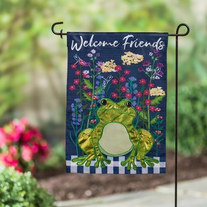 Evergreen Whimsical Frog Garden Applique Flag 12.5 x 18 Inches Indoor Outdoor Decor - 1 of 4