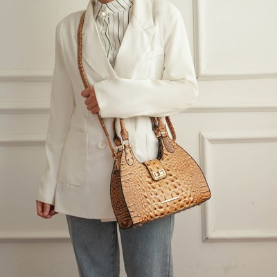MKF Collection Tote Bag Faux Croc Embossed Vegan Leather, Ava | MKF Collection by Mia K - Green — фото 4