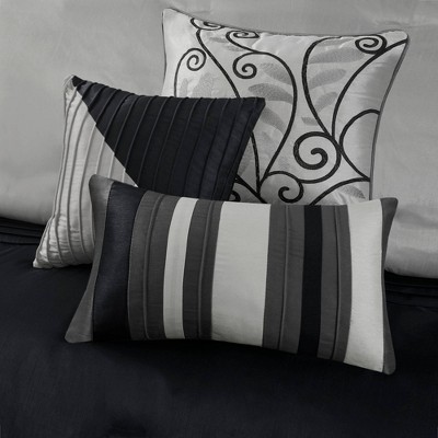 Madison Park Amherst 7 Piece Striped and Pleated Comforter Set