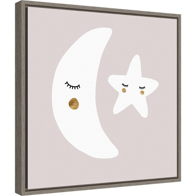 20" x 19" Gray Wash Framed Canvas Wall Art