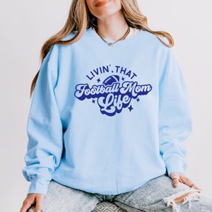 Simply Sage Market Livin' That Football Mom Life Lightweight Garment Dyed Sweatshirt - 1 of 4