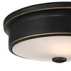 John Timberland Aabria 11 3/4" Wide High Modern Outdoor Flush-Mount Light Fixture Ceilng Porch House Weatherproof Matte Black Metal Glass Shade - 3 of 4