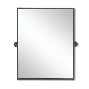 Rectangular Metal Framed Pivoted Bathroom Wall Vanity Mirro - 1 of 4