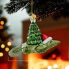 Kurt Adler Noble Gems Glass Ornament for Christmas Tree, Alligator with Christmas Tree - 2 of 3