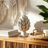 Decorative Object Ceramic Artichoke-Inspired Shape Boho Home Office Bedroom Living Room Decor - 10" Ivory & Tan - 2 of 4