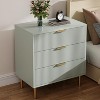 Modern 3 Drawer Dresser for Bedroom with Gold Handle and Large Drawer, Wood Double Chest of Drawers and Storage Organizer for Home - 3 of 4