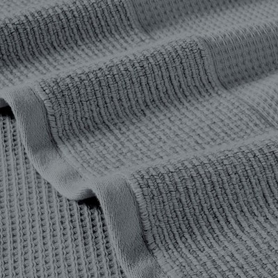 Carbon Gray Cotton Waffle-Rib 6-Piece Towel Set