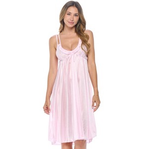 Casual Nights Women's Satin Lace Camisole Nightgown - 1 of 4
