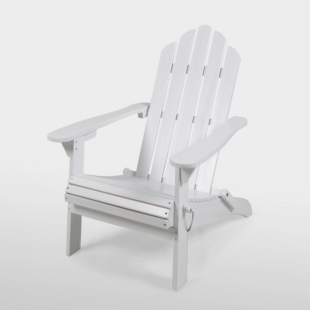 Hollywood Acacia Wood Foldable Adirondack Chair - White - Christopher Knight Home