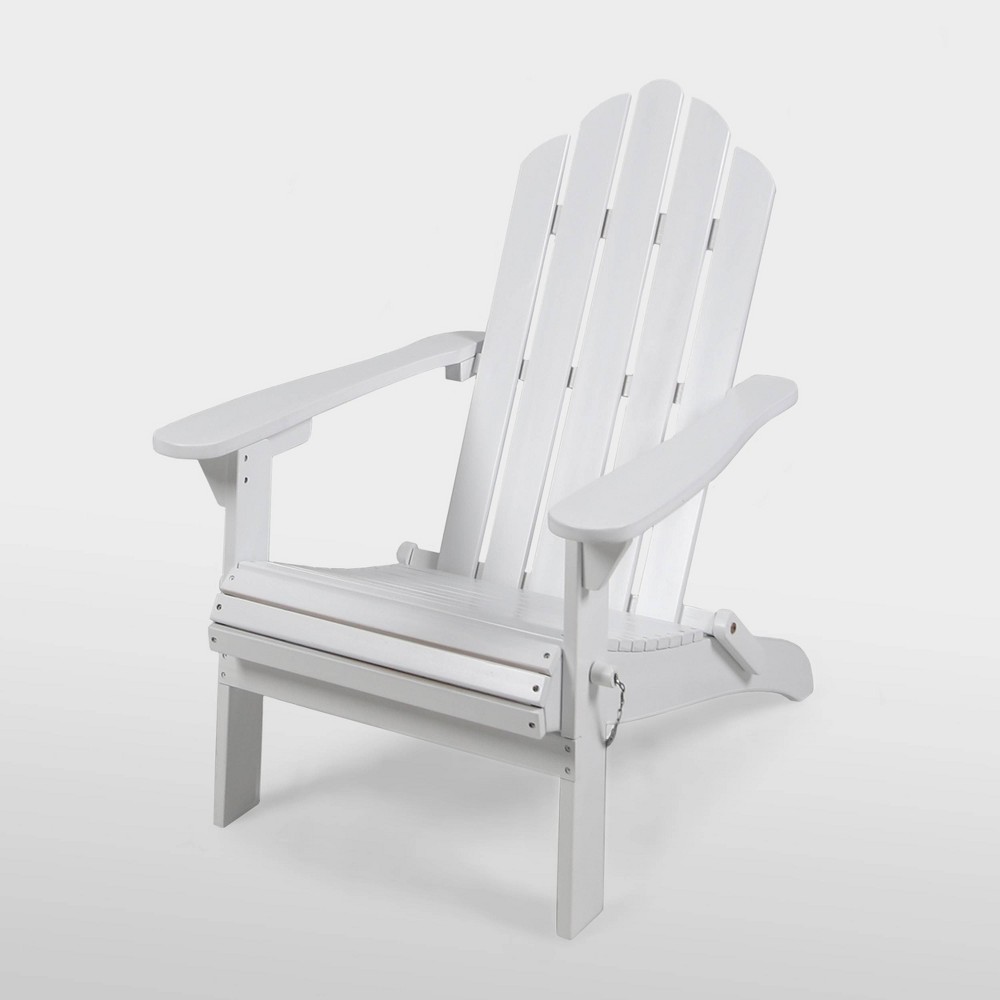 Photos - Garden Furniture Hollywood Acacia Wood Foldable Adirondack Chair - White - Christopher Knig