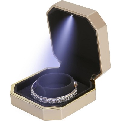 with LED Light, Small Jewelry Box for Wedding, Engagement, Proposal, Birthday and Anniversary