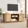 Rattan TV Stand for 65 Inch, Boho Entertainment Center with Storage and Doors, Wood TV & Media Console Under TV Cabinet - 3 of 4