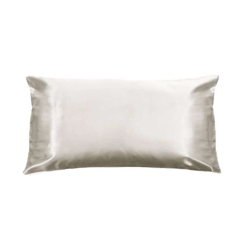 Morning Glamour King Satin Solid Pillowcase Ivory, 1 of 5
