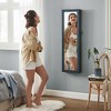 SONGMICS 6 LEDs Mirror Jewelry Cabinet, 47.2-Inch Tall Wall/Door Mounted Jewelry Armoire Organizer - 2 of 4