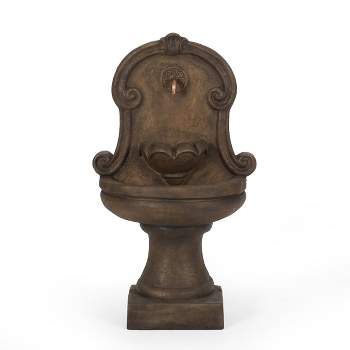 Fraser Outdoor 2-Tier Single Spout Fountain - Light Brown - Christopher Knight Home
