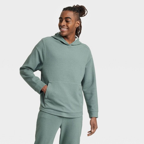 Men's Textured Fleece Hoodie - All In Motion™ North Green S