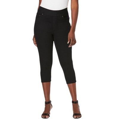 Jessica London Women's Plus Size Comfort Waist Stretch Denim Capris