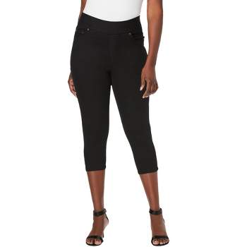 Allegra K Women's Casual High-waisted Cropped Slim Split Capris Work Pants  : Target