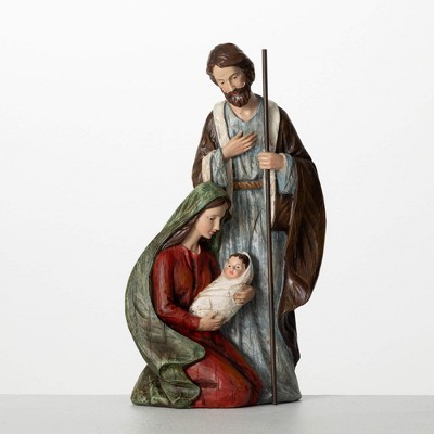 12.25"H Sullivans Christmas Holy Family Figurine Set, Multicolor, Indoor Christmas Decor