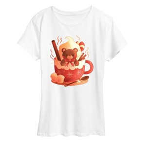 Women's - Instant Message - Holiday Bear Cocoa Mug Short Sleeve Graphic T-Shirt - 1 of 4