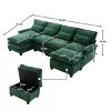 106" Chenille Modular Sectional Sofa with Chaise Lounge and Ottoman, U-Shaped Sleeper Cloud Couch for Living Room or Apartment–The Pop Home - 3 of 4
