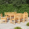 vidaXL Contemporary 9 Piece Patio Dining Set - Fine-Sanded Teak Hardwood, Weather-Resistant, Comfortable Seating, Easy Assembly - 2 of 4