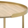 34.5" Round Coffee Table with Tray Top and Cross-Bar Metal Base, Elegant Modern Design for Living Room - 4 of 4